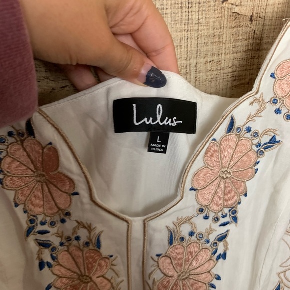 Lulus White Floral Embroidered Mini Dress - Picture 8 of 11